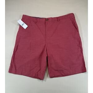 Tommy Hilfiger Flat Front Shorts Men 40/10 Heather Red Chino Casual Prep Island